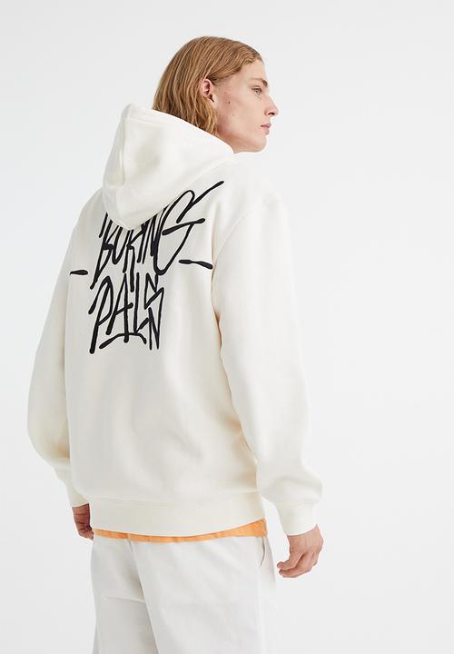H&M - Regular fit hoodie - cream/boring pals
