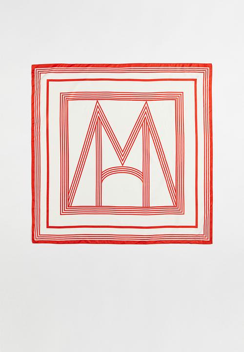 H&M - Satin scarf - red/patterned