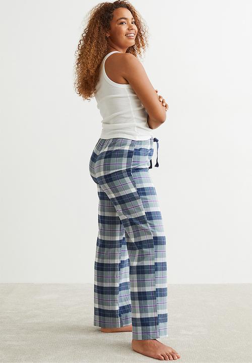 H&M - Pyjama bottoms - dark blue/checked