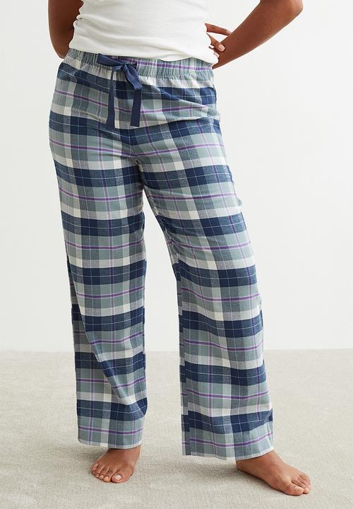 H&M - Pyjama bottoms - dark blue/checked