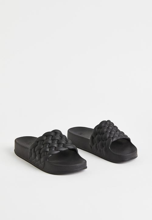 H&M - Braided slides - black