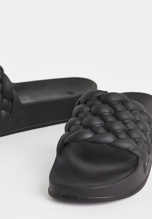 H&M - Braided slides - black