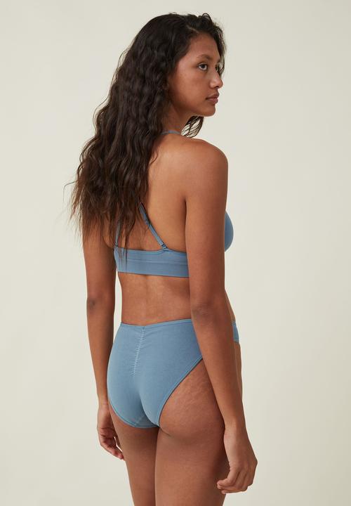 Cotton On - Seamless gathered bikini brief - tidal teal
