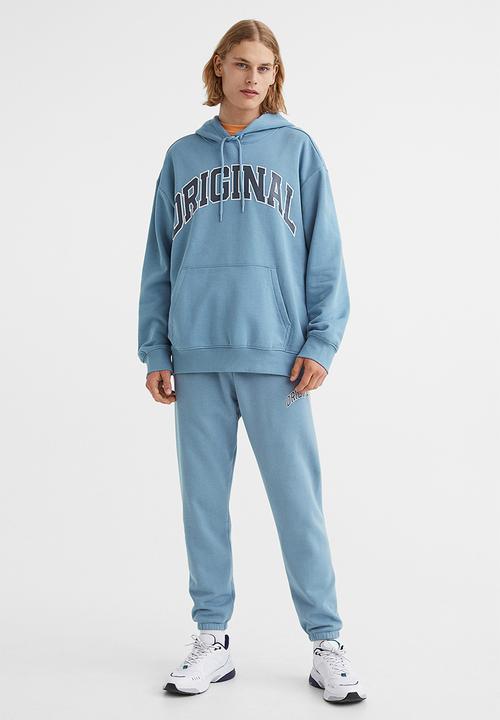 H&M - Relaxed fit printed hoodie - blue/original
