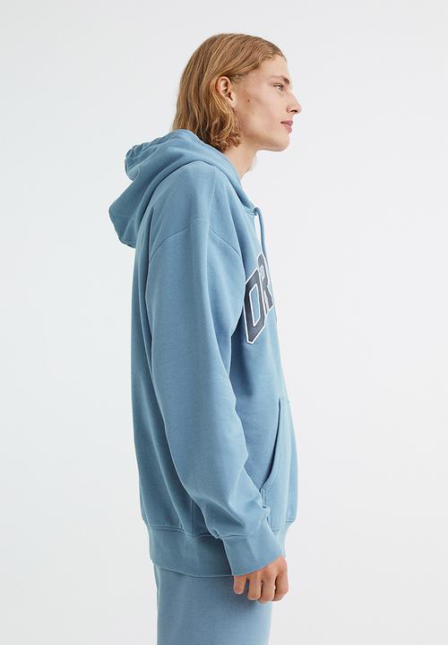 H&M - Relaxed fit printed hoodie - blue/original