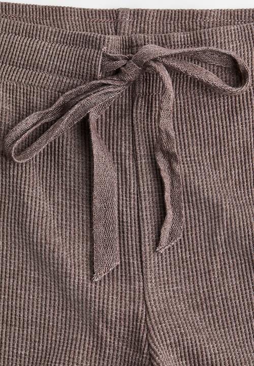 H&M - Waffled pyjamas - brown marl