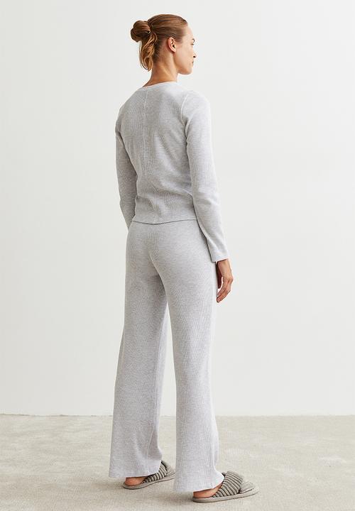 H&M - Waffled pyjamas - light grey marl