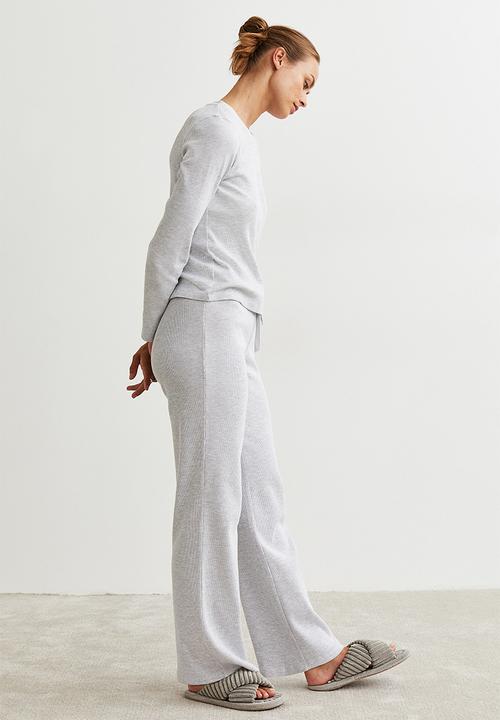 H&M - Waffled pyjamas - light grey marl
