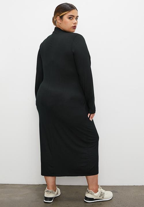 Superbalist - 2 pack turtle neck midi dress - black & neutral