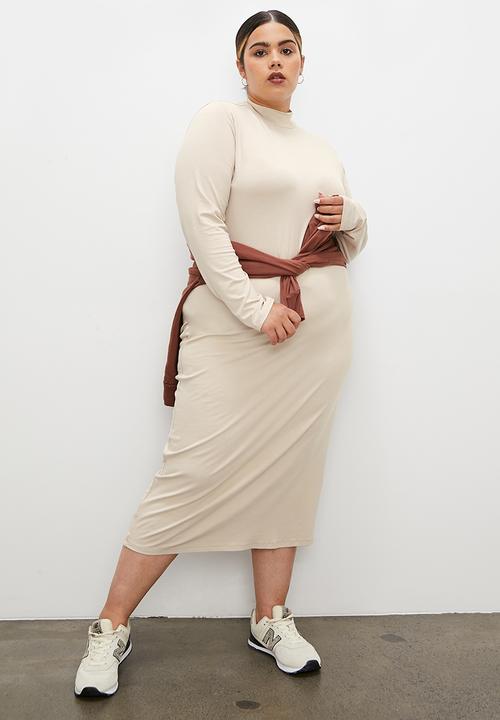 Superbalist - 2 pack turtle neck midi dress - black & neutral