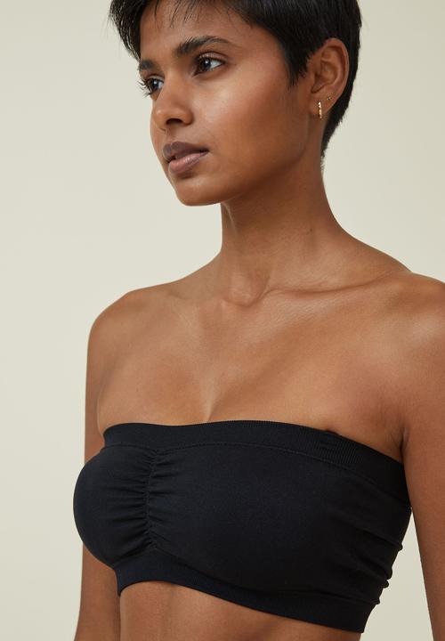 Cotton On - Seamless gathered padded bandeau - black