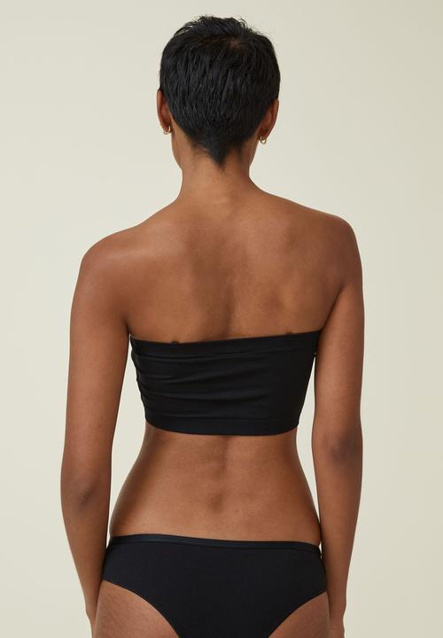 Cotton On - Seamless gathered padded bandeau - black