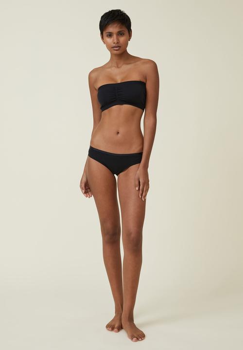 Cotton On - Seamless gathered padded bandeau - black