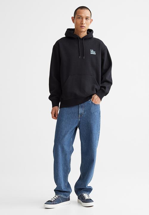 H&M - Relaxed fit hoodie - black/neighbours