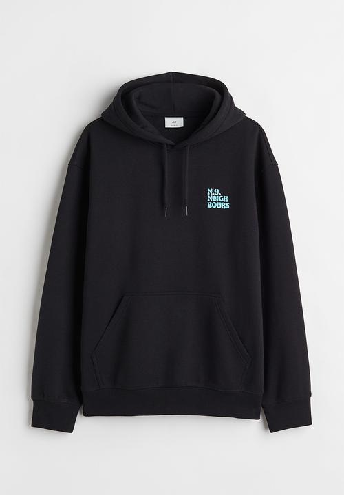H&M - Relaxed fit hoodie - black/neighbours