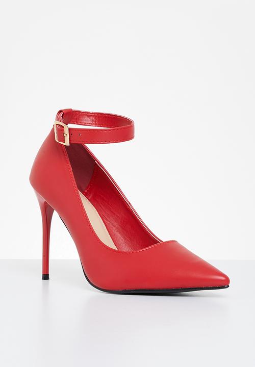 Superbalist - June ankle strap stiletto heel - red