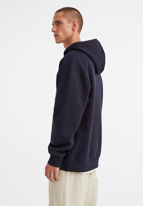 H&M - Relaxed fit hoodie - dark blue/observation
