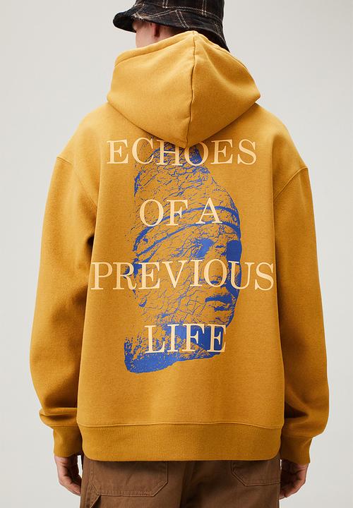 H&M - Relaxed fit hoodie - mustard yellow/echoes