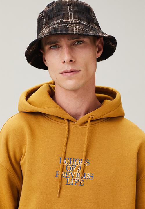 H&M - Relaxed fit hoodie - mustard yellow/echoes