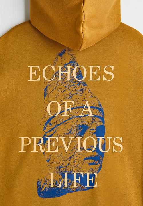 H&M - Relaxed fit hoodie - mustard yellow/echoes
