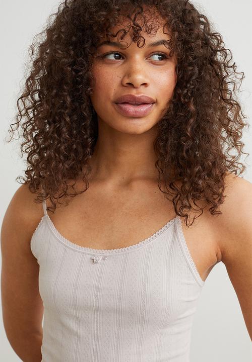 H&M - 2 Piece seamless pointelle set - light greige