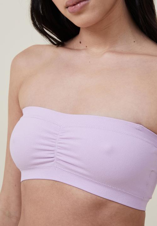 Cotton On - Seamless gathered padded bandeau - orchid bloom