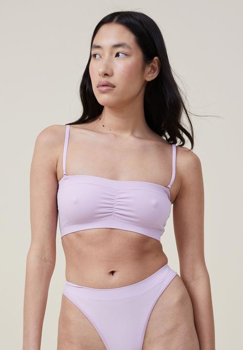 Cotton On - Seamless gathered padded bandeau - orchid bloom