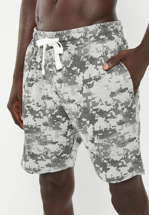 Superbalist - Printed knit regular fit lounge short - grey
