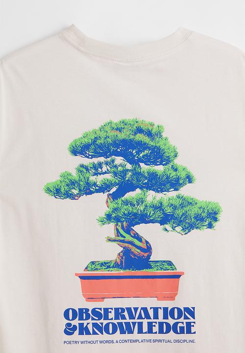 H&M - Relaxed fit cotton T-shirt - cream/bonsai tree