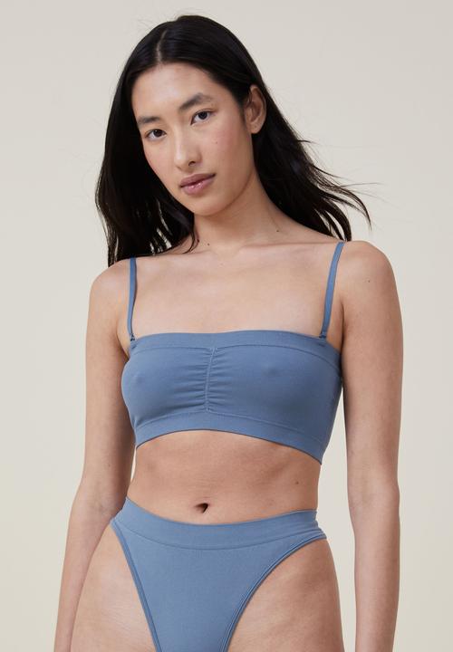 Cotton On - Seamless gathered padded bandeau - tidal teal