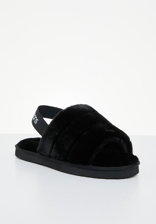 Calvin Klein - Home slipper faux fur elastic - black
