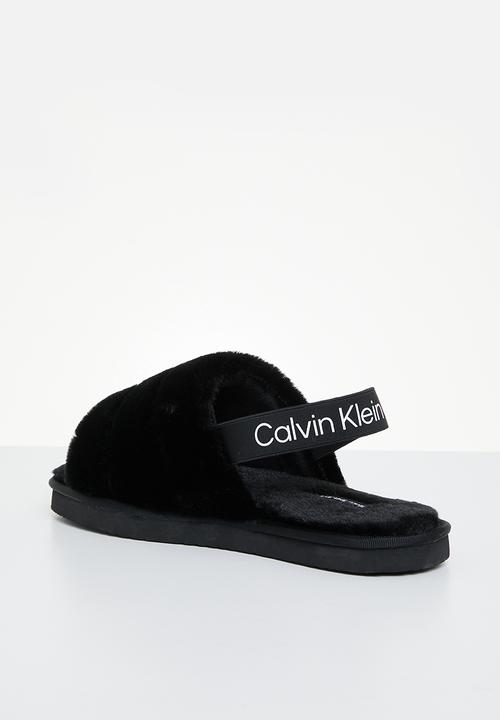 Calvin Klein - Home slipper faux fur elastic - black
