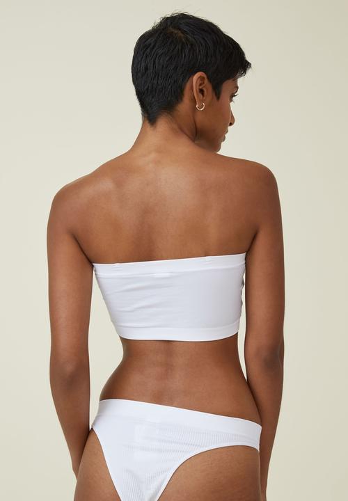 Cotton On - Seamless gathered padded bandeau - white