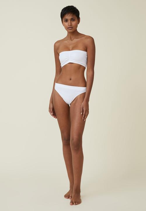 Cotton On - Seamless gathered padded bandeau - white