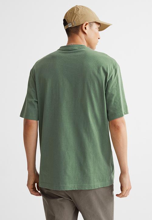 H&M - Relaxed fit cotton T-shirt - green/observation