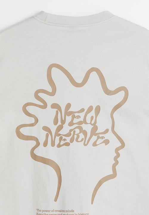 H&M - Relaxed fit cotton T-shirt - light grey/new nerve