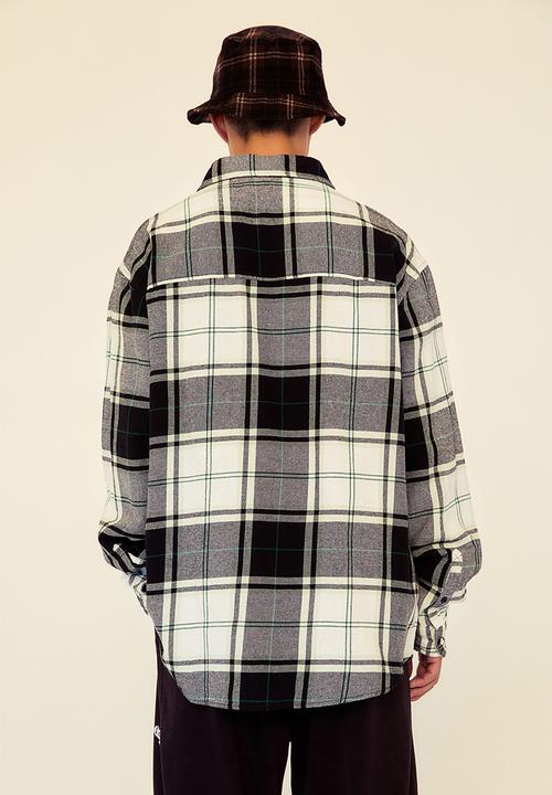 H&M - Relaxed fit twill shirt - mint green & black