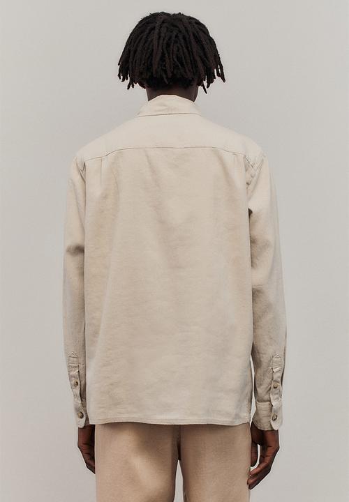 H&M - Regular fit linen-blend overshirt - light greige