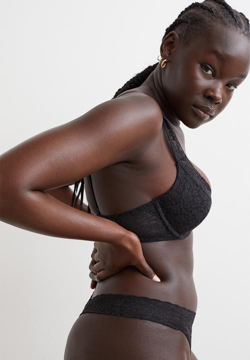 H&M - Lace push-up bra - black