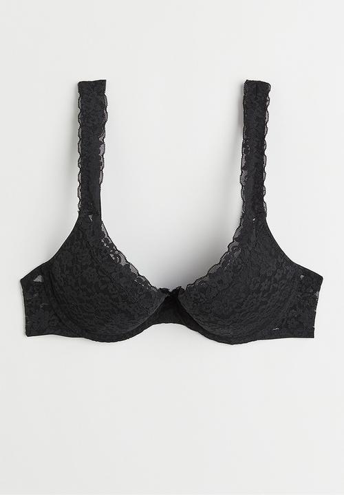 H&M - Lace push-up bra - black