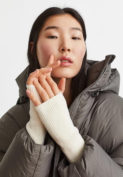 H&M - Fingerless gloves - cream