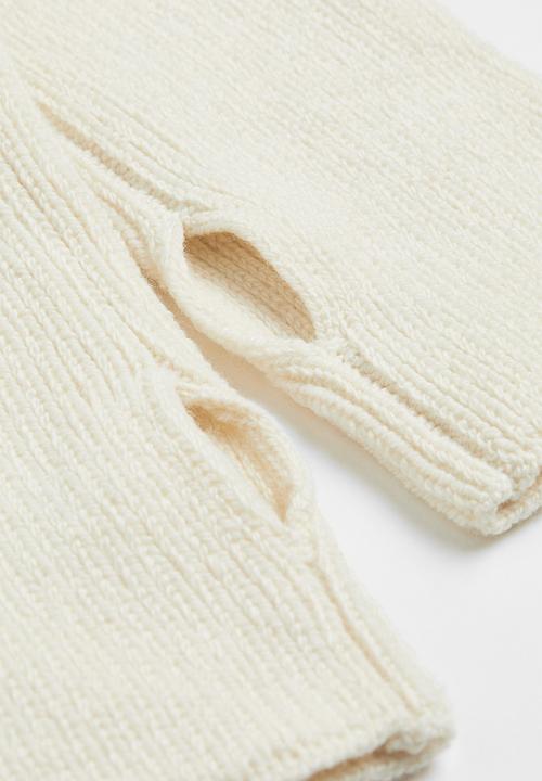 H&M - Fingerless gloves - cream