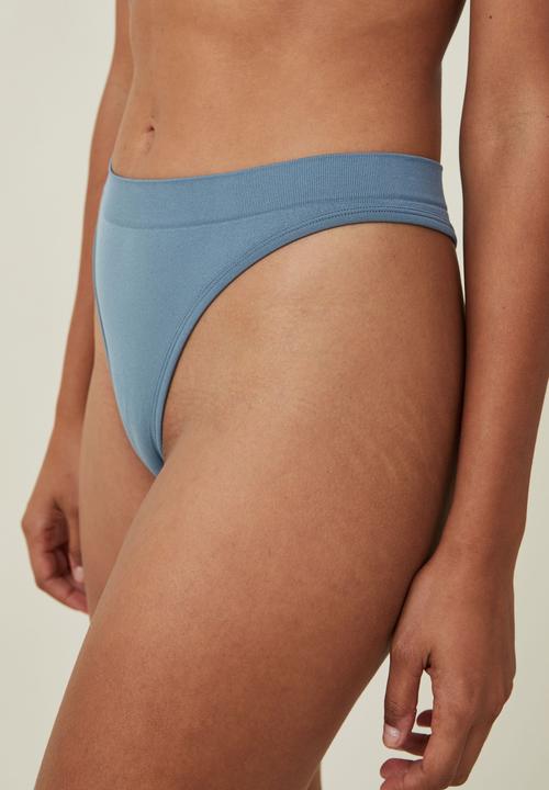 Cotton On - Seamless high cut g-string brief - tidal teal