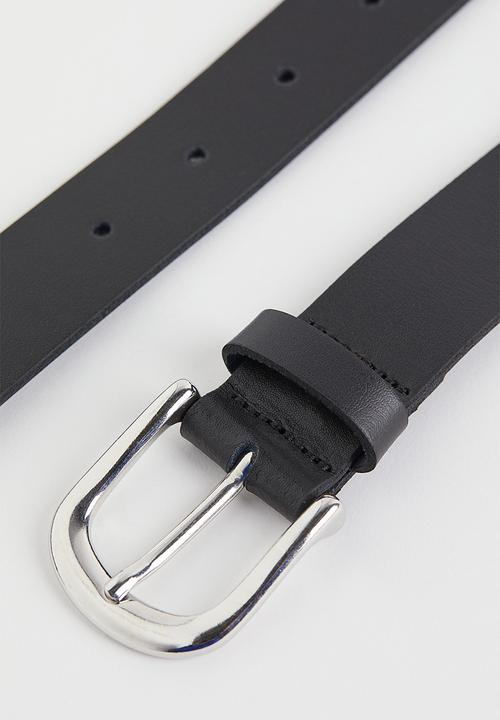 H&M - Leather belt - black