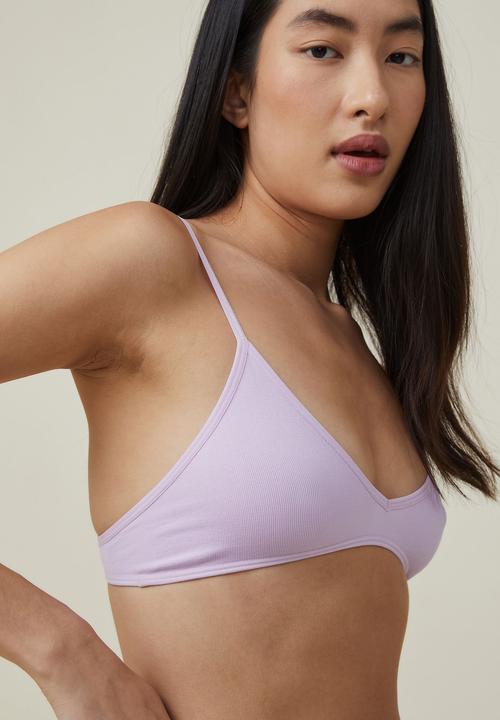 Cotton On - Seamless rib triangle bralette - orchid bloom