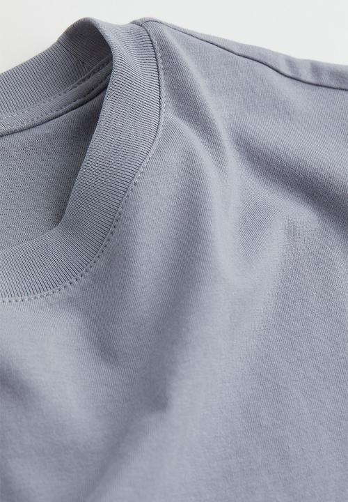 H&M - Cotton T-shirt - light grey-blue