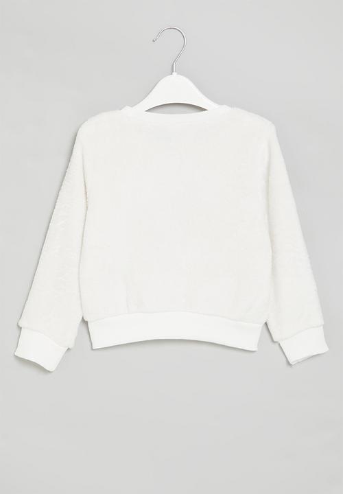 Pop Candy - Girls sweatshirt with bow - white