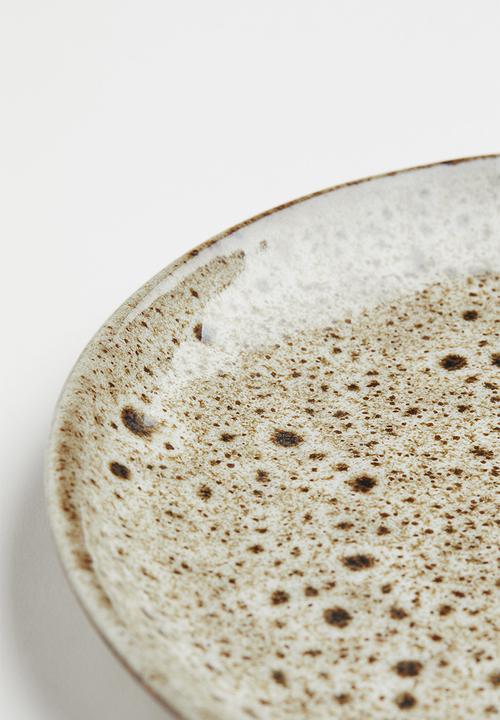 H&M - Small stoneware plate - beige/multi