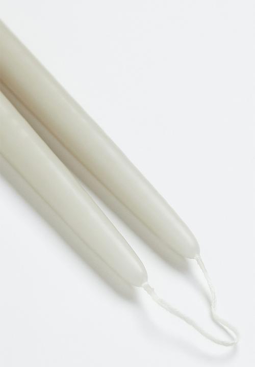 H&M - 2-pack tapered candles - grey/beige