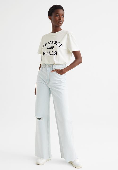 H&M - Cotton T-shirt - white/beverly hills
